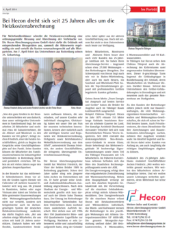 Presse Bei Hecon dreht sich seit 25 Jahren alles um die Heizkostenabrechnung